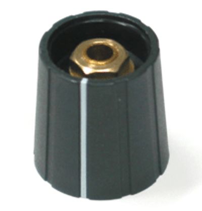 Laitenuppi, nylon 6,35mm/21mm musta viivalla