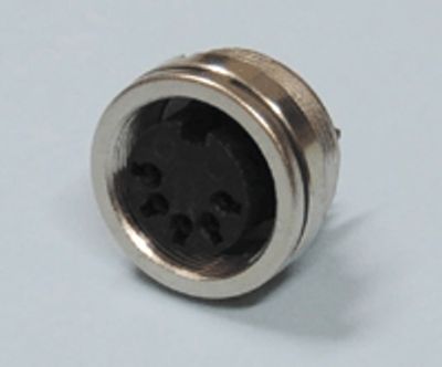 DIN-runkoliitin kierrelukituksella 5-nap. 45° naaras