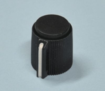 Laitenuppi muovi 6,35mm/13mm musta/musta