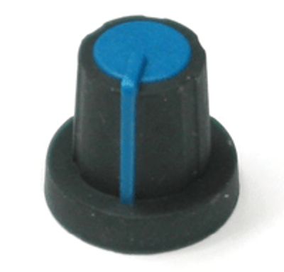 Laitenuppi muovi/kumi 6mm/16mm musta/sininen *