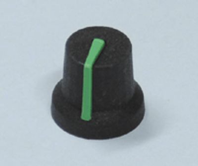 Laitenuppi muovi/kumi 6mm/15,8mm musta/vihreä