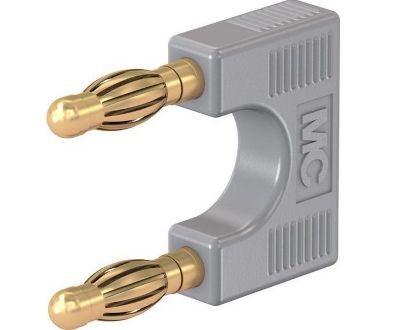 Oikosulkuliitin 4mm banaaniliittimillä harmaa (24.0020-28) *