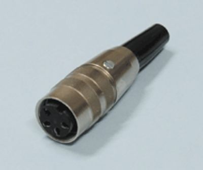 DIN-jatkopistoke kierrelukituksella 4-nap. naaras