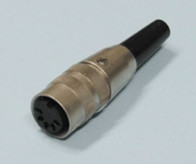 DIN-jatkopistoke kierrelukituksella 5-nap. 45° naaras