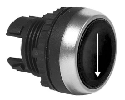 Painikemekanismi, palautuva, musta / valkoinen nuoli alas