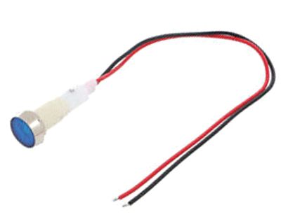 LED-merkkilamppu johdoilla 12Vac/dc sininen 10mm (IND10P-12B-W)