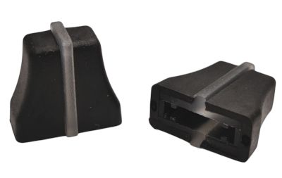 Liukupotentiometrin nuppi 14x7,4x13mm musta/linssillä (2x6mm)