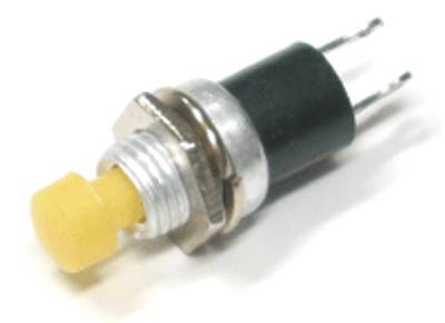 Painike, sulkeutuva 1xOFF-(ON), 1A 125V, keltainen Painike, sulkeutuva 1xOFF-(ON), 1A 125V, keltainen