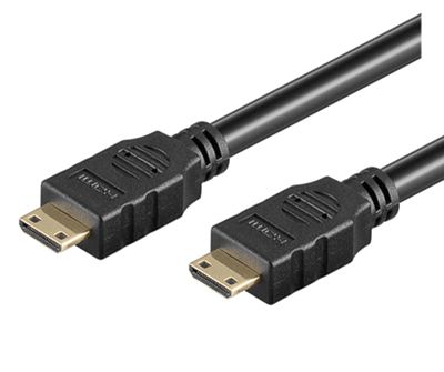 Mini-HDMI-liitäntäkaapeli Full-HD musta 2,5m