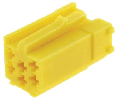 Mini-ISO-liitinrunko 6-nap. naaras keltainen (331441-1)