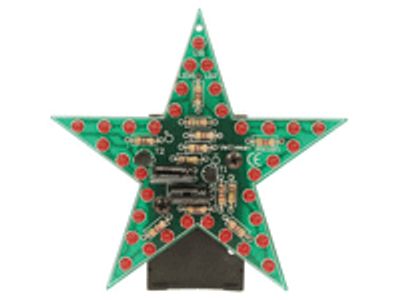 Rakennussarja vilkkuva LED-tähti punainen