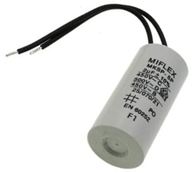 Moottorikondensaattori johdoilla 2uF 450Vac