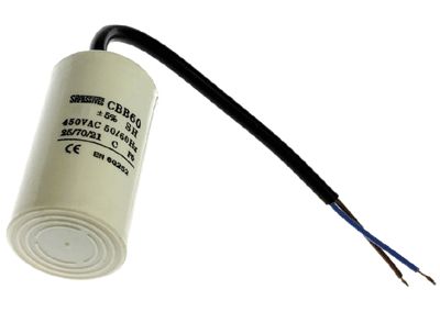 Moottorikondensaattori johdoilla 2,5uF 450Vac