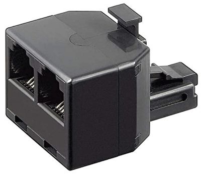 Modular-liitinjakaja 6/6-nap. (RJ12) uros/naaras/naaras musta