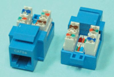 Modular-runkoliitin paneeliin, 8/8-napainen (RJ45/Cat5e) UTP sininen *
