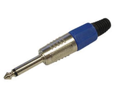 Monoplugi 6,3mm metalli sininen