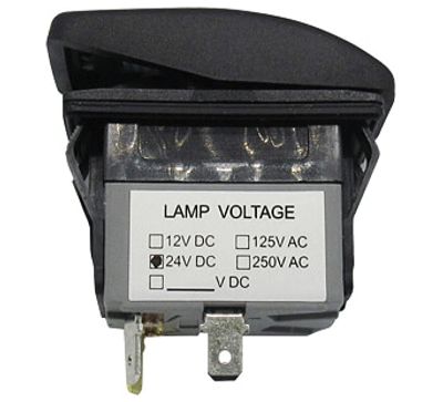 Keinuvipukytkin merkkivalolla 1xON-OFF IP67 musta *