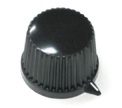 Laitenuppi, musta muovi 6mm/20mm