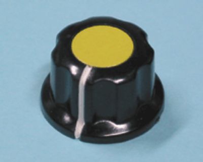 Laitenuppi, bakeliitti 6,35mm/19,5mm keltainen