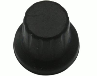 Laitenuppi, muovi 6mm/16mm musta Laitenuppi, muovi 6mm/16mm musta