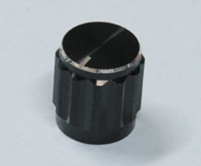Laitenuppi alumiini/muovi 6mm/15mm musta
