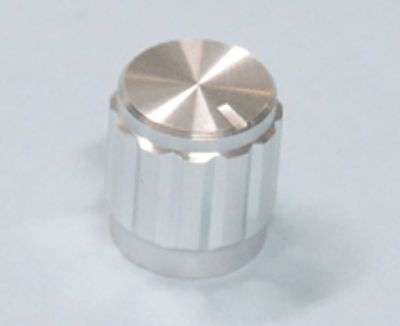 Laitenuppi alumiini/muovi 6mm/15mm hopea