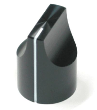 Laitenuppi musta alumiini 6mm/19mm * Laitenuppi musta alumiini 6mm/19mm *