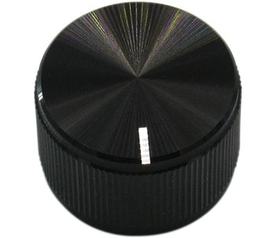 Laitenuppi alumiini 6,35mm/23,8x15,8mm musta *