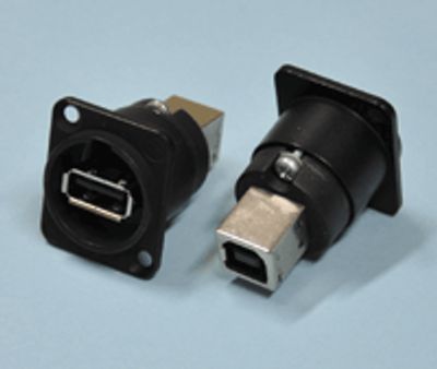 USB-läpivientiliitin USB 2.0 musta