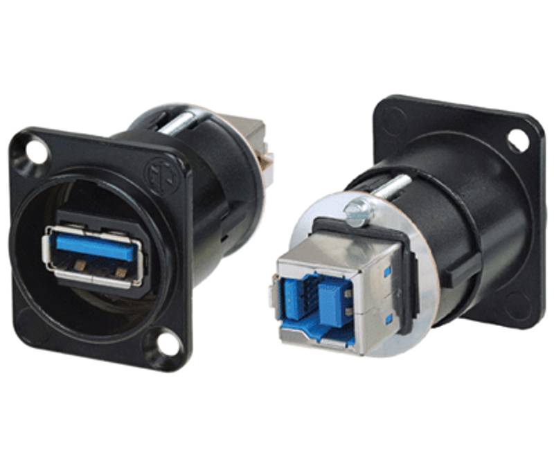 Usb Runkoliitin USB-läpivientiliitin USB-A/USB-B 3.0 musta - Starelec.fi