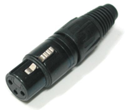 XLR-pistoke 3-nap. naaras, musta
