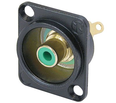 RCA-runkoliitin (XLR-aukotus) naaras musta/vihreä (NF2D-B-5)