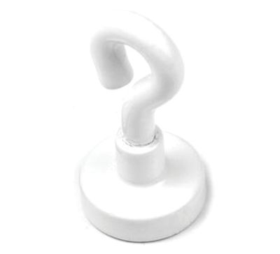 Kestomagneetti silmukalla Neodymium N38 16,3x4,8mm valkoinen