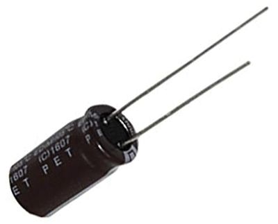 Elektrolyyttikondensaattori pystymalli 6,8uF 100V R-2