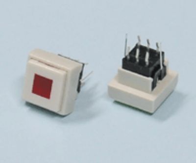 Painike 2xON-(ON) 0,1A 30Vc punainen LED