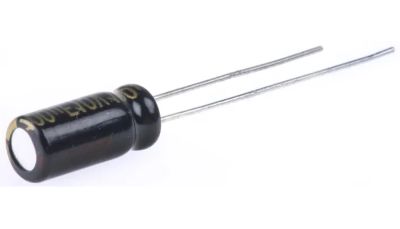 Elektrolyyttikondensaattori low-ESR pystymalli 100uF 10V R-2