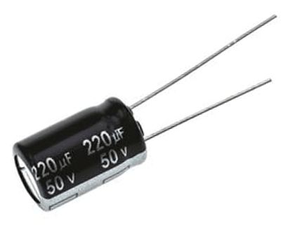 Elektrolyyttikondensaattori low-ESR pystymalli 220uF 50V R-5