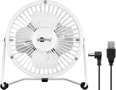 Pöytätuuletin 4" USB-liitännällä 5Vdc 2,5W valkoinen