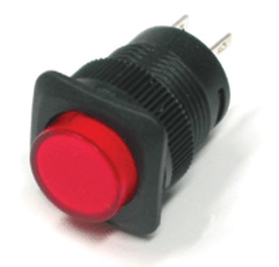 Painokytkin LED-merkkivalolla, 1xON-OFF, 1A 250V, punainen *