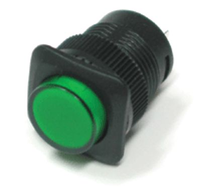 painike LED-merkkivalolla, 1xOFF-(ON), 1A 250V, vihreä *