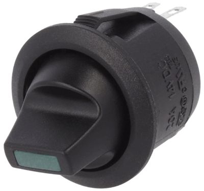 Keinuvipukytkin LED-merkkivalolla 1xON-OFF 20A 14Vdc vihreä