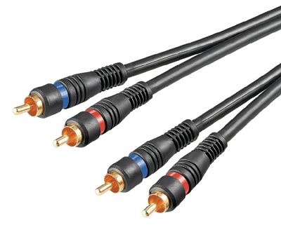 RCA-audioliitäntäkaapeli kullattu musta 2m
