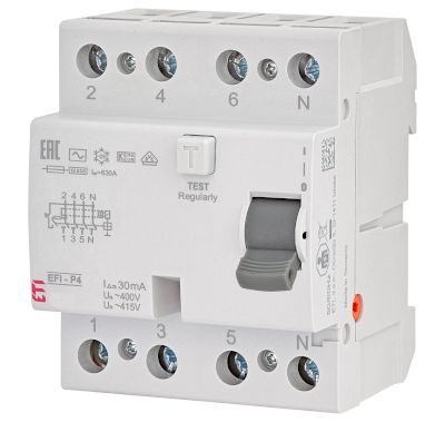 Vikavirtasuojakytkin DIN-kiskoon 3x25A / 30mA