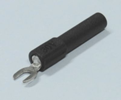 Haarukkaliitin 4mm banaaniliittimelle 4mm musta