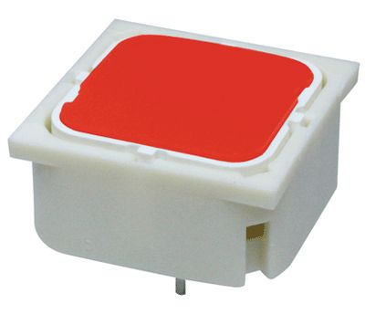 Painike piirilevylle 1xNO 0,1A 35V 19x19mm punainen LED *