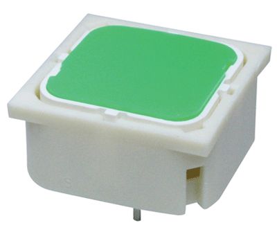 Painike piirilevylle 1xNO 0,1A 35V 19x19mm vihreä LED *