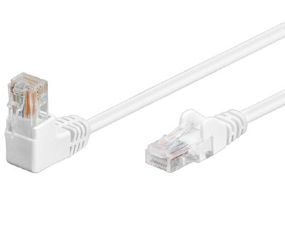 Cat5e-liitäntäkaapeli kulma/suora suojaamaton U/UTP valkoinen 0,5m