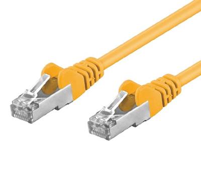 Cat5e-liitäntäkaapeli suojattu F/UTP keltainen 0,25m Cat5e-liitäntäkaapeli suojattu F/UTP keltainen 0,25m