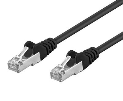Cat5e-liitäntäkaapeli suojattu F/UTP musta 20m * Cat5e-liitäntäkaapeli suojattu F/UTP musta 20m *