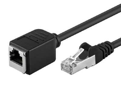 Cat5e-jatkojohto suojattu F/UTP musta 3m